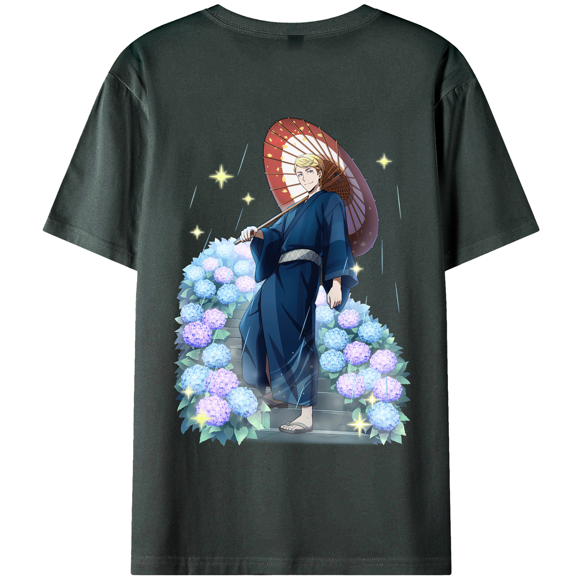 （画像用） 文豪ストレイドッグス Bungo Stray Dogs 綿100％ メンズ半袖Tシャツ（バックプリント） 通気性